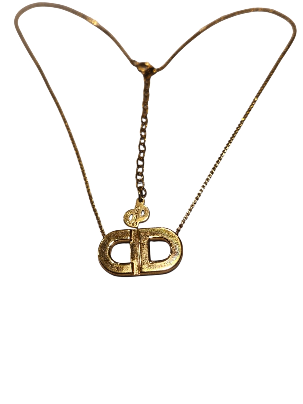 Dior Gold 'CD' Logo Choker Necklace Vintage Christian Dior Germany